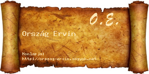 Ország Ervin névjegykártya