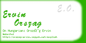 ervin orszag business card